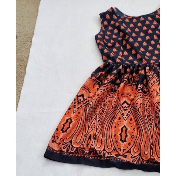 Ultra Pink Size M Black and Orange Floral Boho Side Zip Dress - Picture 7 of 14